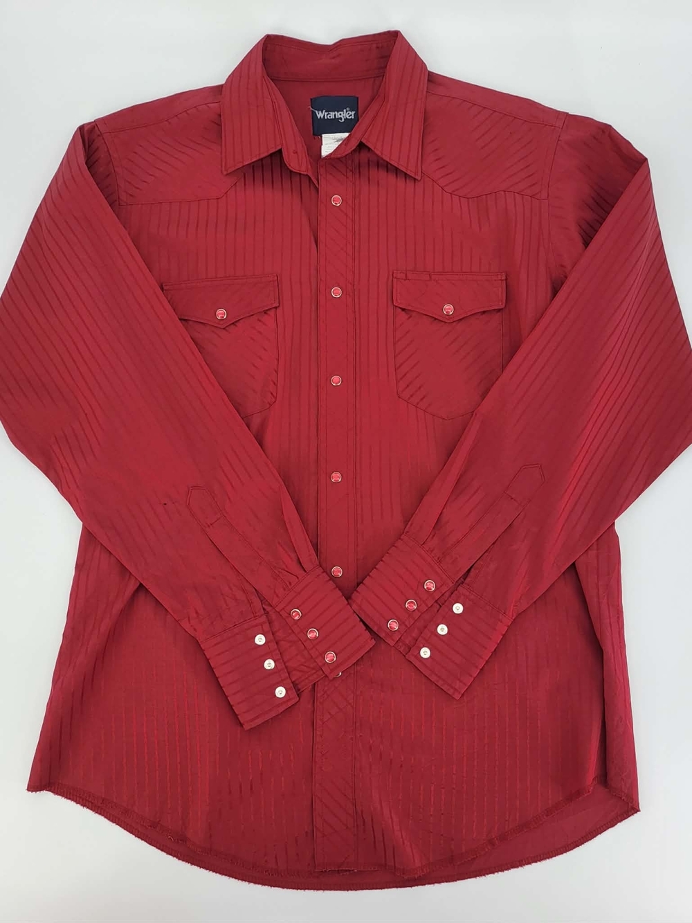 Wrangler Red Long-Sleeve Western Dress Shirt